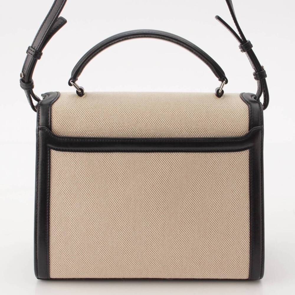 Saint Laurent Cassandra Canvas Handbag Ivory White Black - Picture 3 of 9